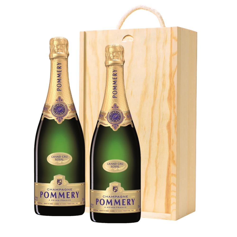 Pommery Grand Cru Vintage 2006 Champagne 75cl Twin Pine Wooden Gift Box (2x75cl)